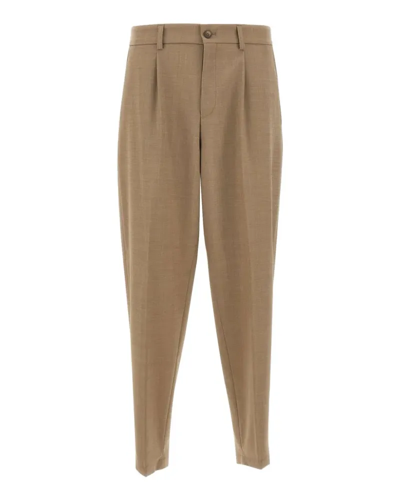 HUGO BOSS Plissierte Tapered-Hose - Nude Nude