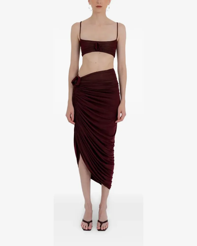 Maygel Coronel Medusa draped skirt set - Rot Rot