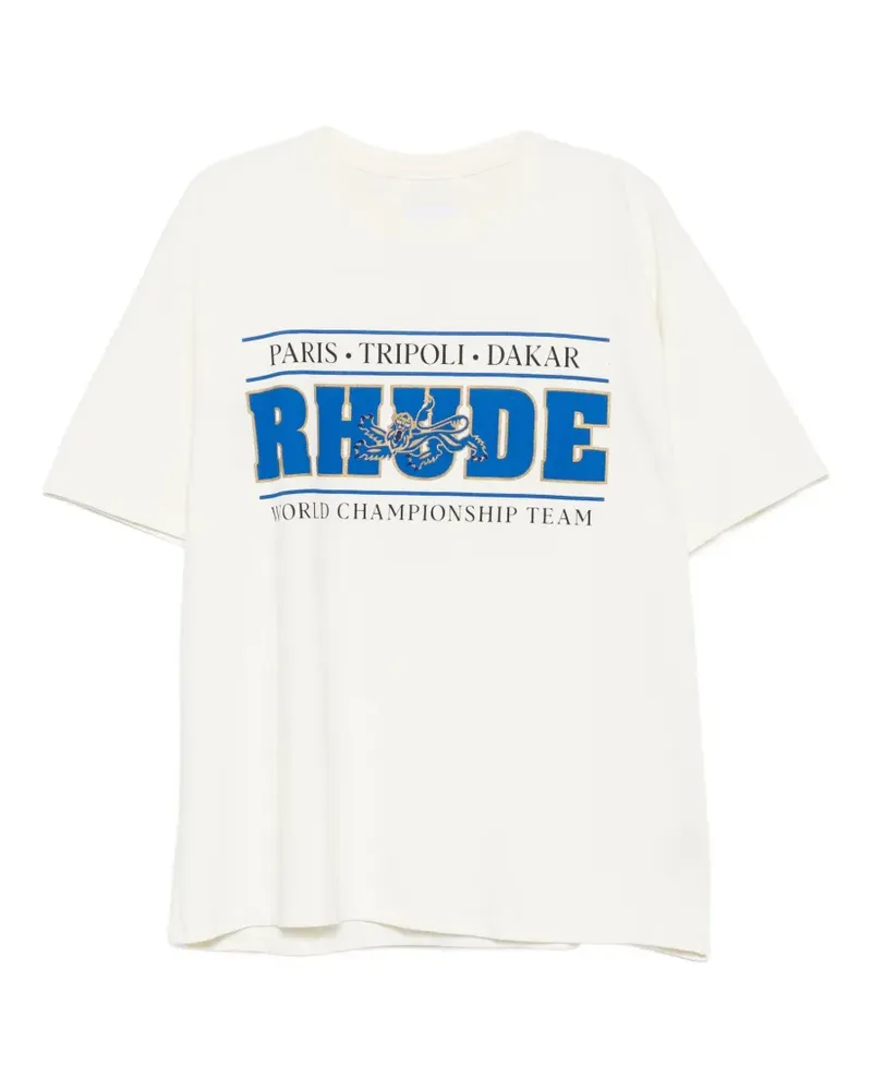 RHUDE logo-print T-shirt - Nude Nude