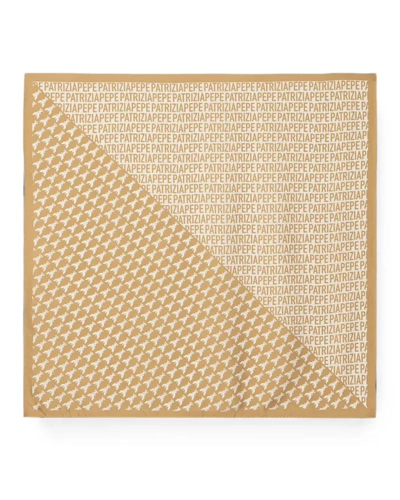 Patrizia Pepe Seidenschal mit Logo-Print - Nude Nude