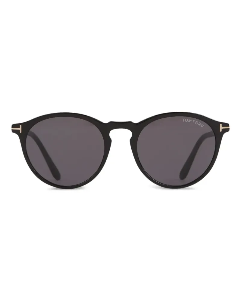 Tom Ford Aurele Sonnenbrille mit rundem Gestell - Schwarz Schwarz