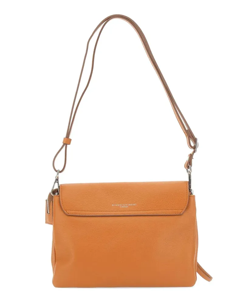 Gianni Chiarini Three grained flap leather cross body bag - Orange Orange