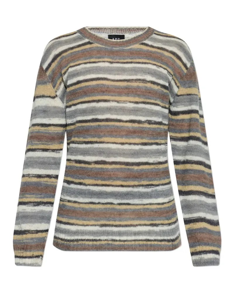 A.P.C. Gestreifter Pullover - Grau Grau