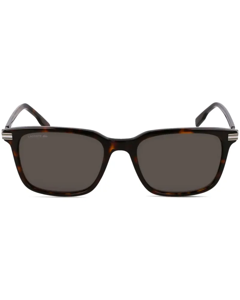 Lacoste Sonnenbrille mit Logo-Schild - Braun Braun