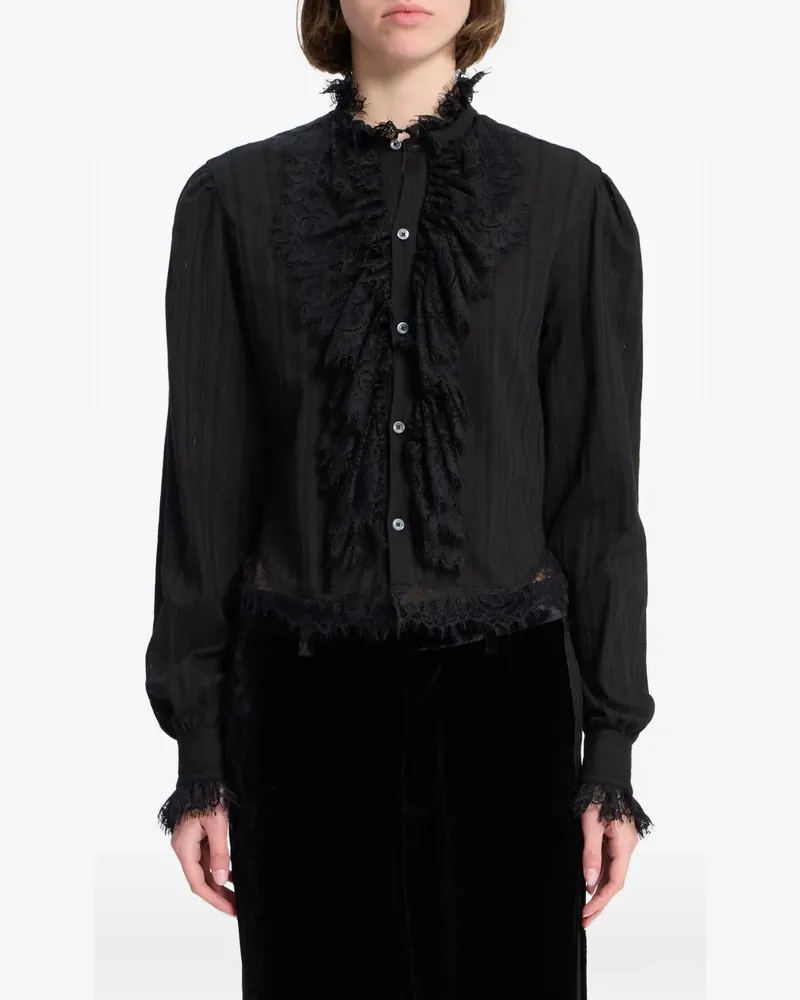 Ann Demeulemeester Rock mit Spitzenborten - Schwarz Schwarz