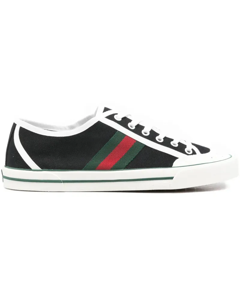Gucci Gestreifte Sneakers - Schwarz Schwarz