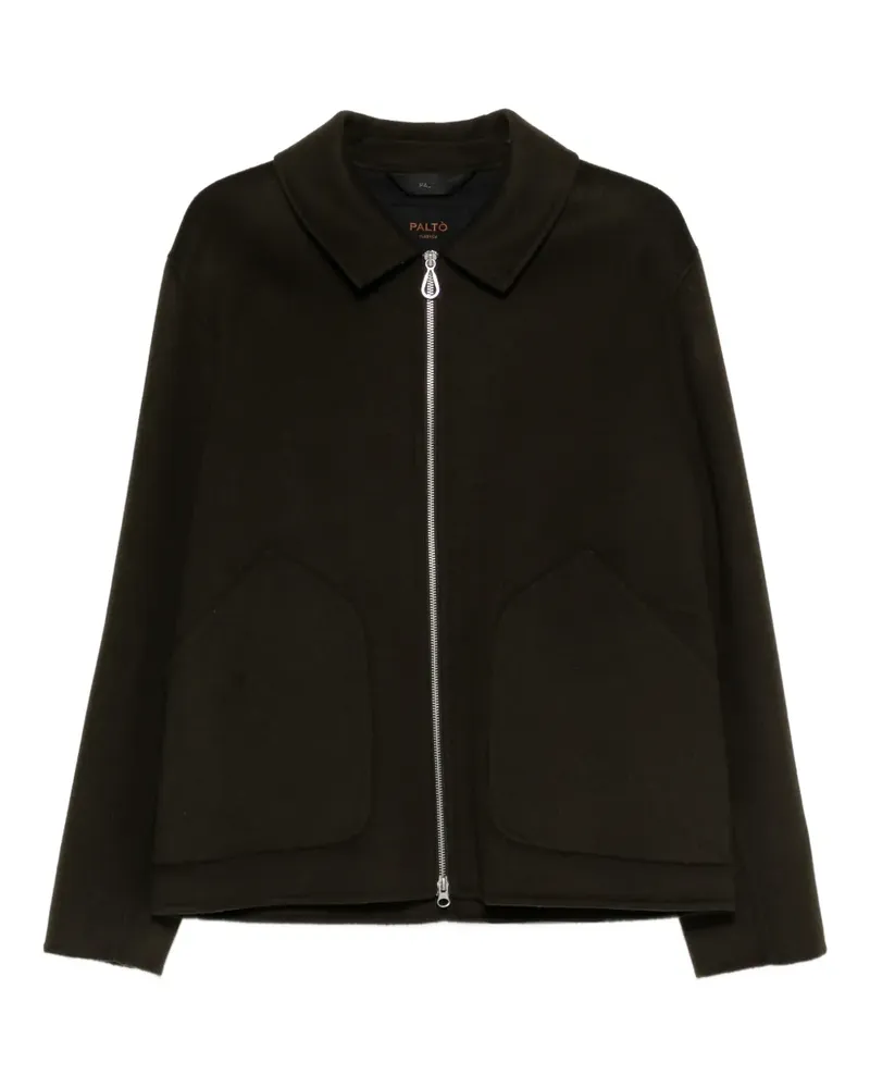 Paltò zip wool coat - Grün Grün