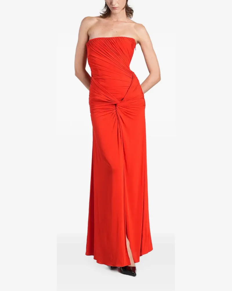 Alex Perry ruched twist-detail maxi dress - Rot Rot