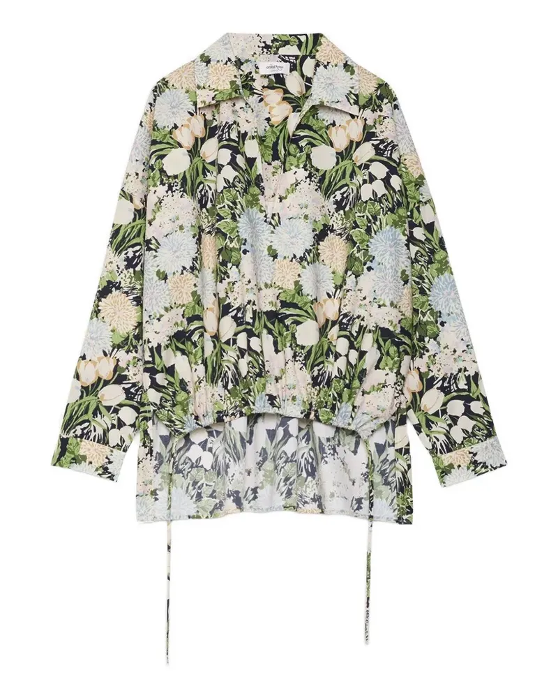 ottod’Ame Floral drawstring shirt - Schwarz Schwarz