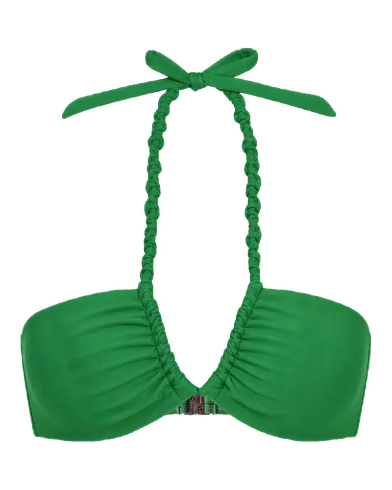 NICHOLAS Ondine macramé bikini top - leaf - Grün Grün