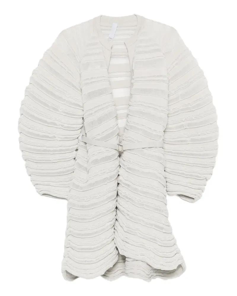 CFCL belted ribbed-knit jacket - Nude Nude
