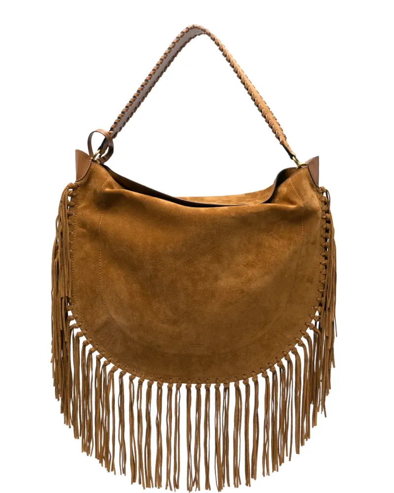 Isabel Marant Oskan Schultertasche mit Fransen - Nude Nude