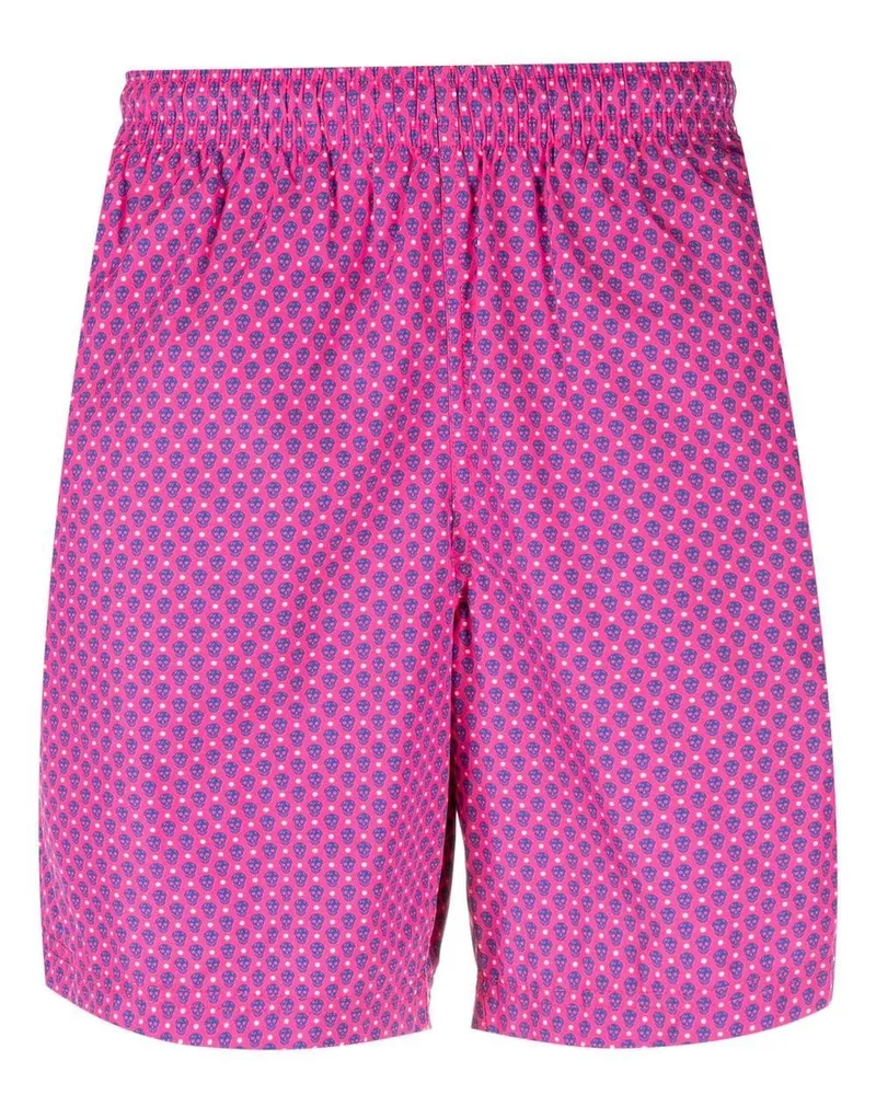 Alexander McQueen Badeshorts mit Totenkopf-Print - Rosa Rosa