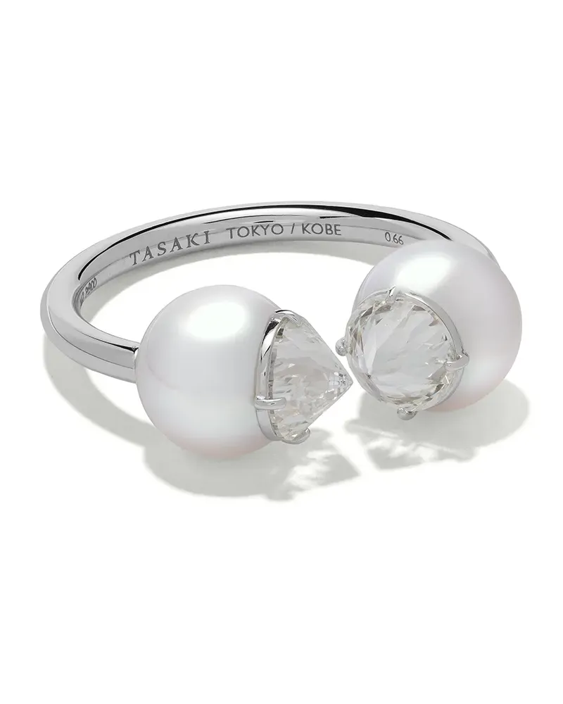 TASAKI Refines Rebellion Ring mit Diamanten und Perlen - Silber Silber