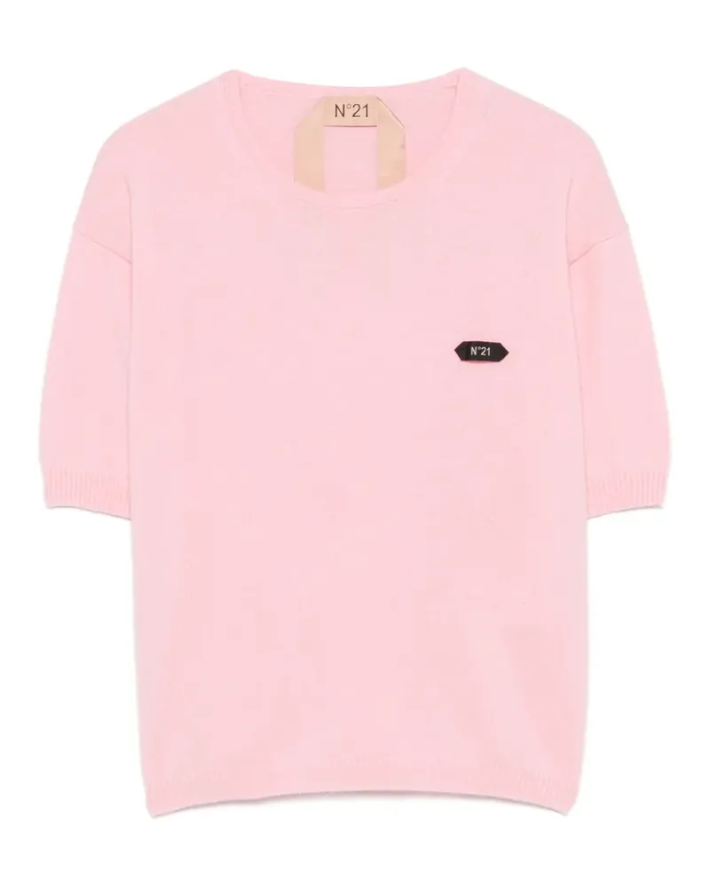 N° 21 Pullover mit Logo-Patch - Rosa Rosa