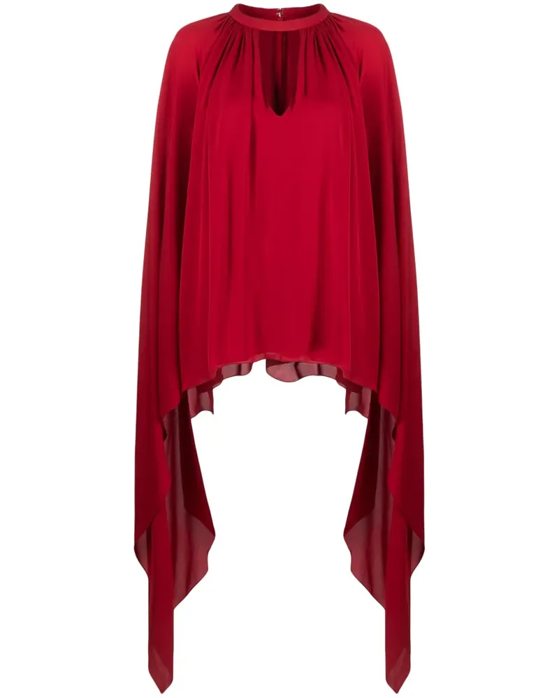 Elie Saab Geraffte Seidenbluse - Rot Rot