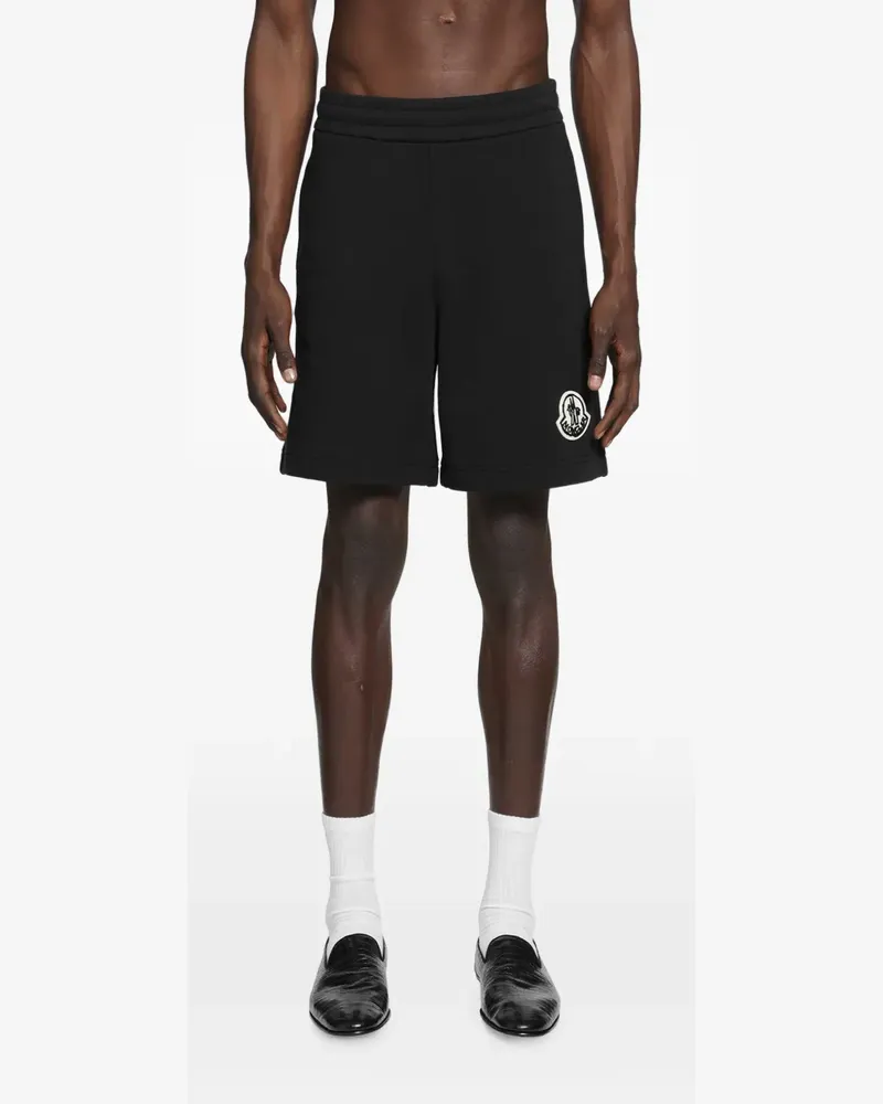 Moncler Jersey-Shorts mit Logo-Patch - Schwarz Schwarz