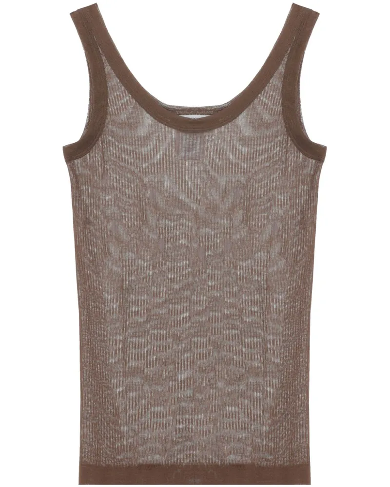 Christophe Lemaire Geripptes Tanktop ohne Nähte - Braun Braun