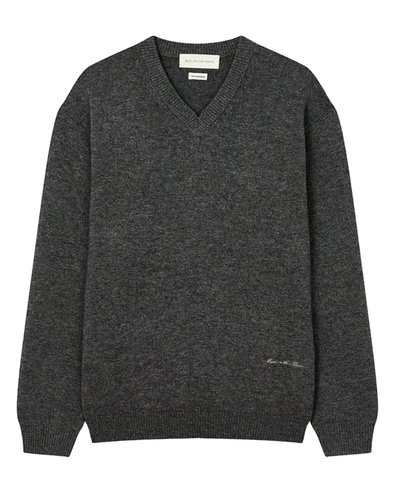 ManOnTheBoon Pullover mit V-Ausschnitt - Grau Grau