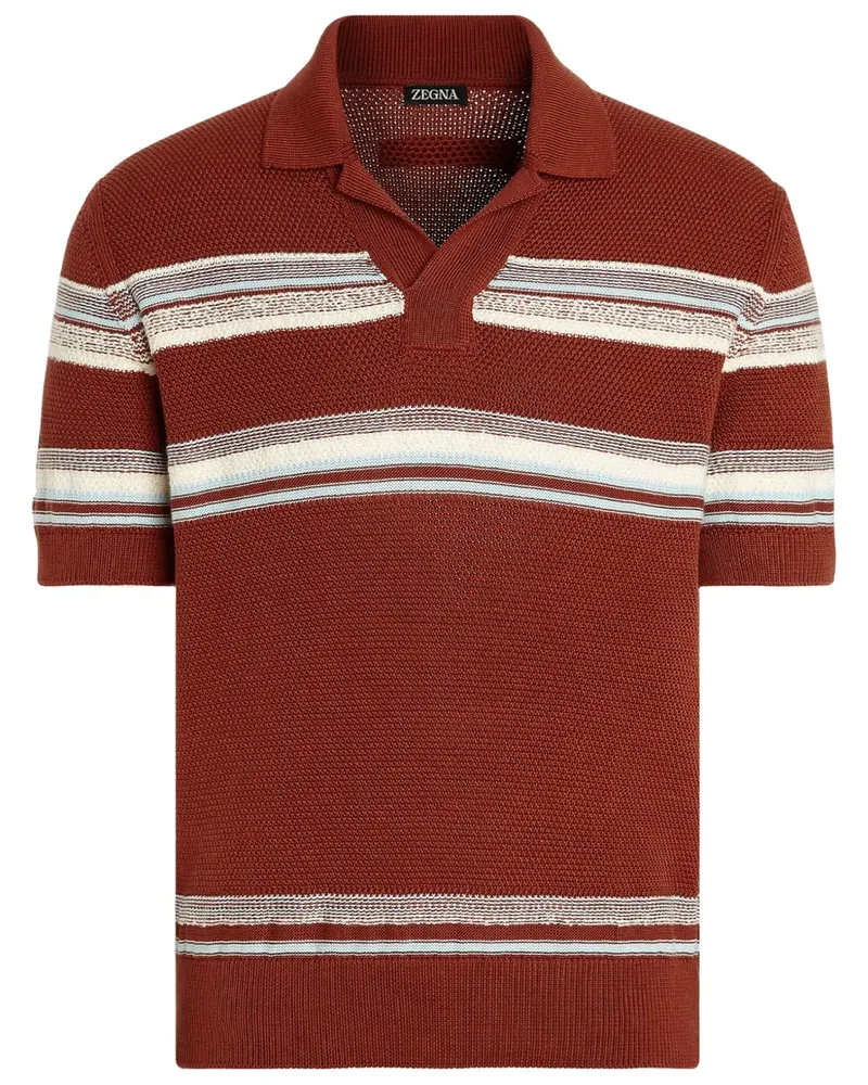 Ermenegildo Zegna Gestreiftes Poloshirt - Rot Rot
