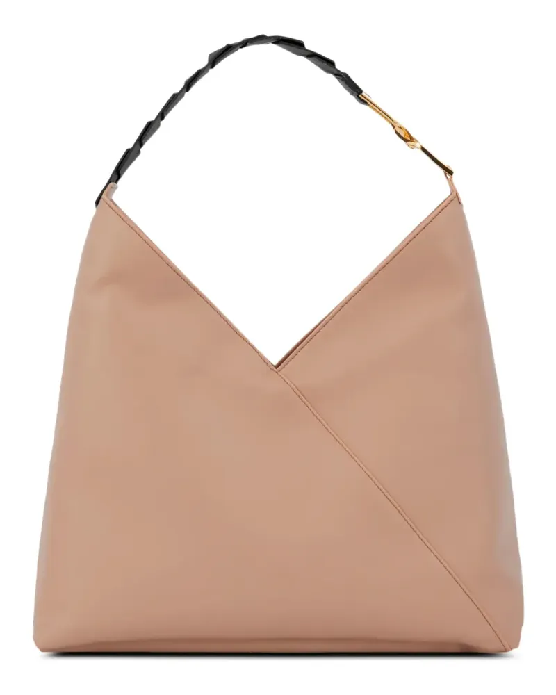 Lancel Schultertasche mit Flechtriemen - Nude Nude