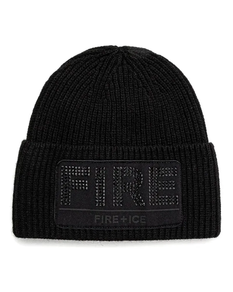 Bogner Fire & Ice Aneli Beanie mit Logo-Patch - Schwarz Schwarz