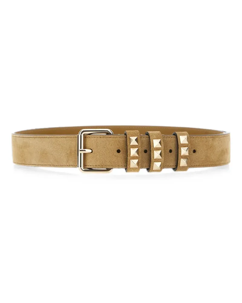 Valentino Garavani Rockstud Wildledergürtel 30mm - Nude Nude