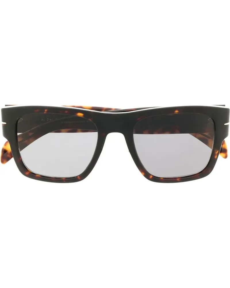 EYEWEAR by DAVID BECKHAM Eckige Bold Sonnenbrille in Schildpattoptik - Braun Braun