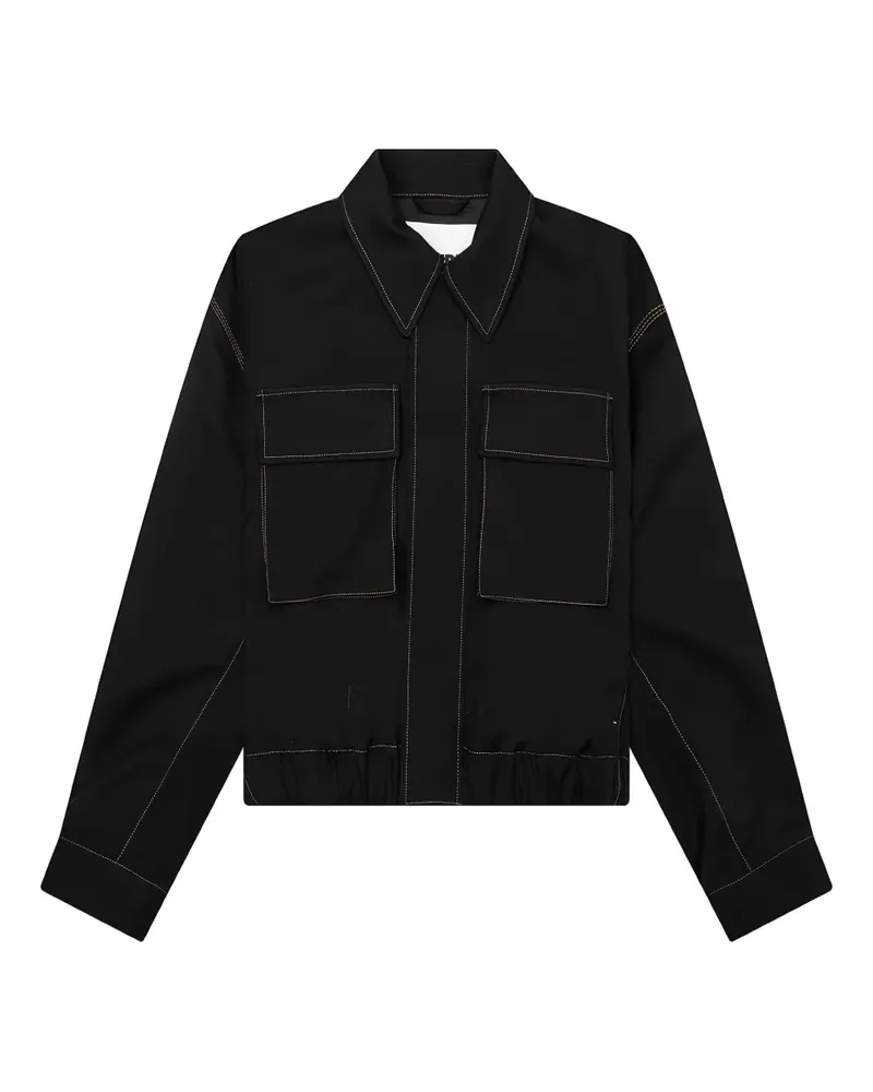 Jil Sander Blousonjacke mit Kontrastnähten - Schwarz Schwarz