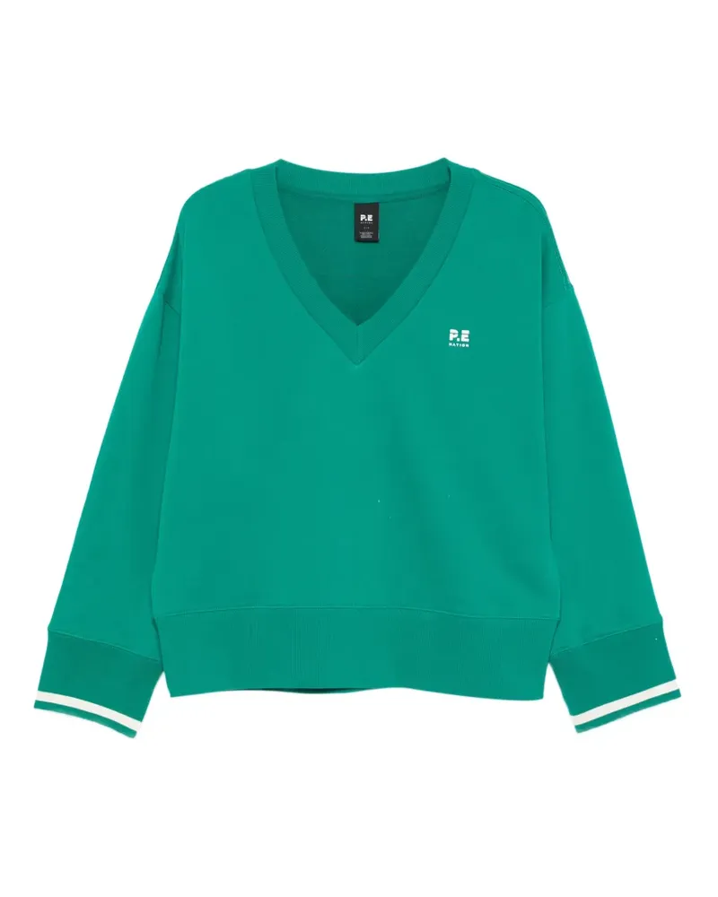 P.E. NATION Courtside Sweatshirt mit V-Ausschnitt - Grün Grün