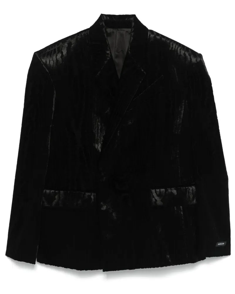 Thierry Mugler Sakko aus Moiré-Samt - Schwarz Schwarz