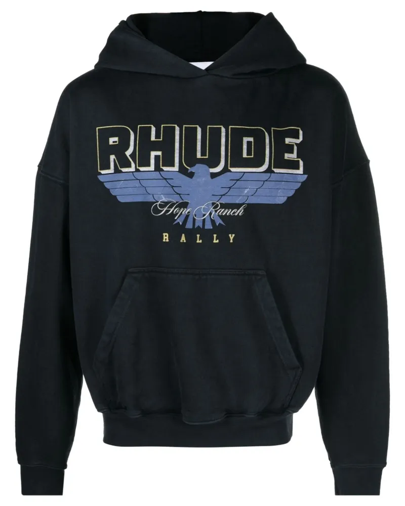 RHUDE Ranch Hoodie mit Logo-Print Schwarz