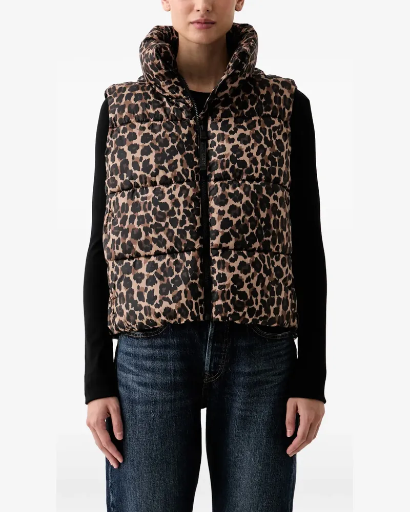 DKNY leopard-print padded gilet - Braun Braun