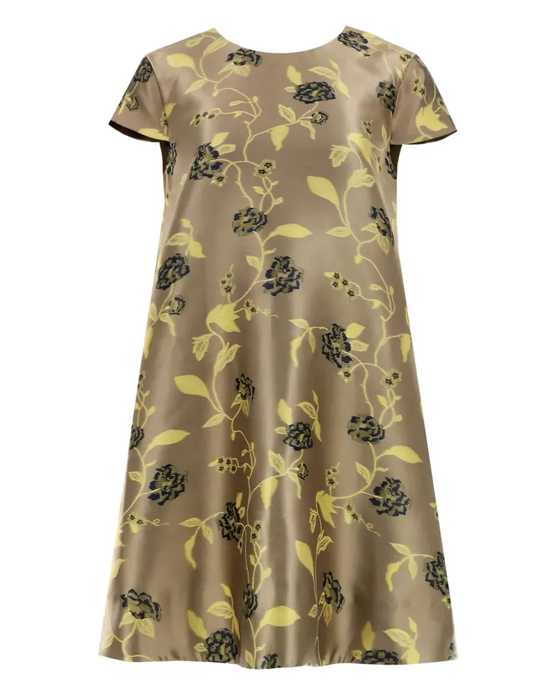 STAUD Mia Minikleid mit Blumenmuster - Nude Nude
