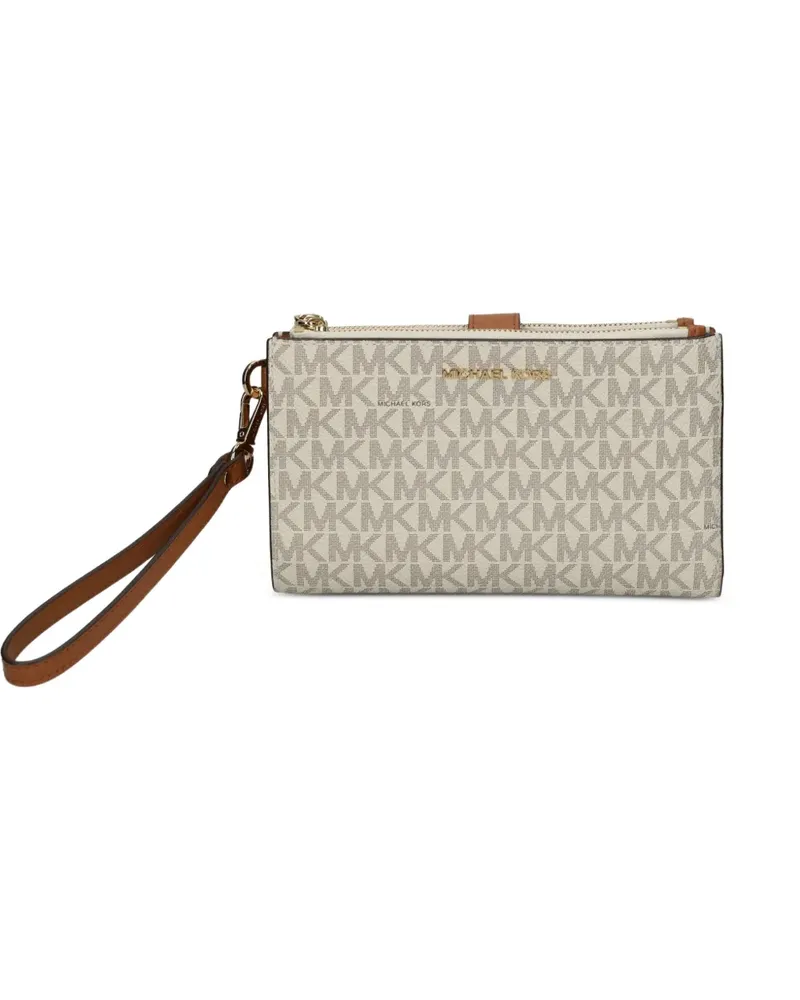 Michael Kors monogram-print zip wallet - Nude Nude