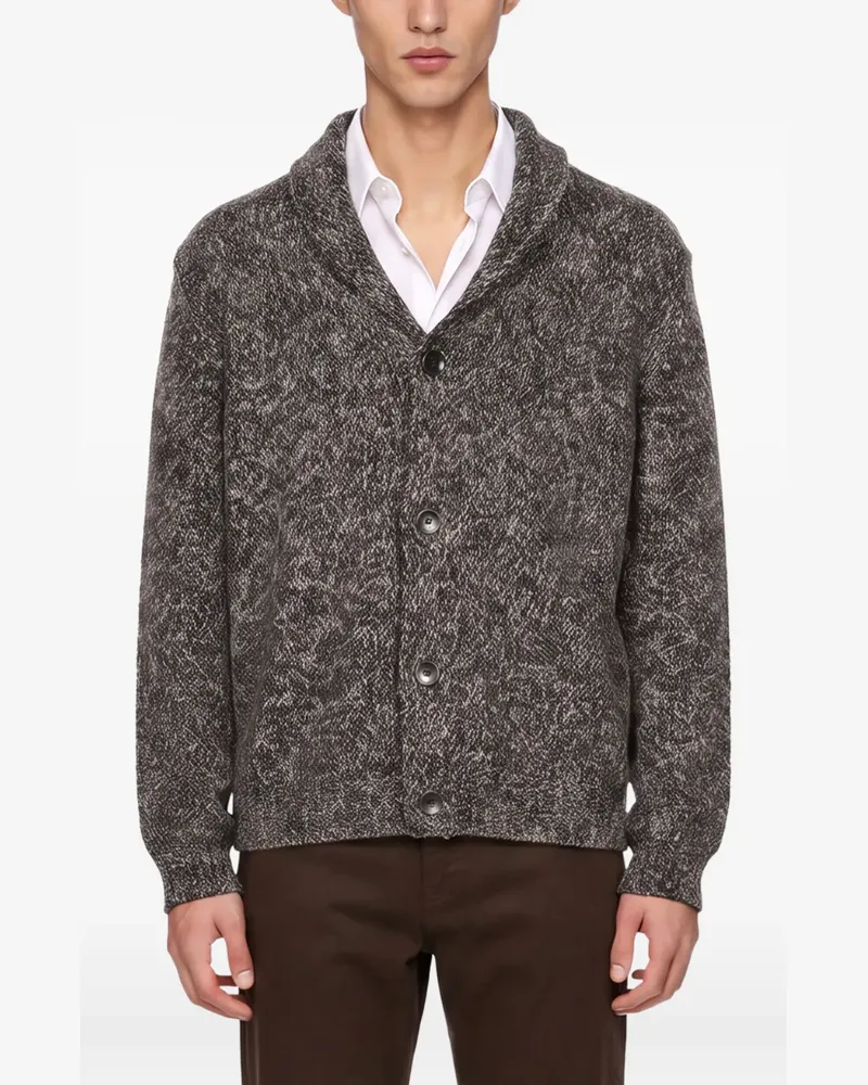 Tagliatore shawl-collar marl cardigan - Grau Grau