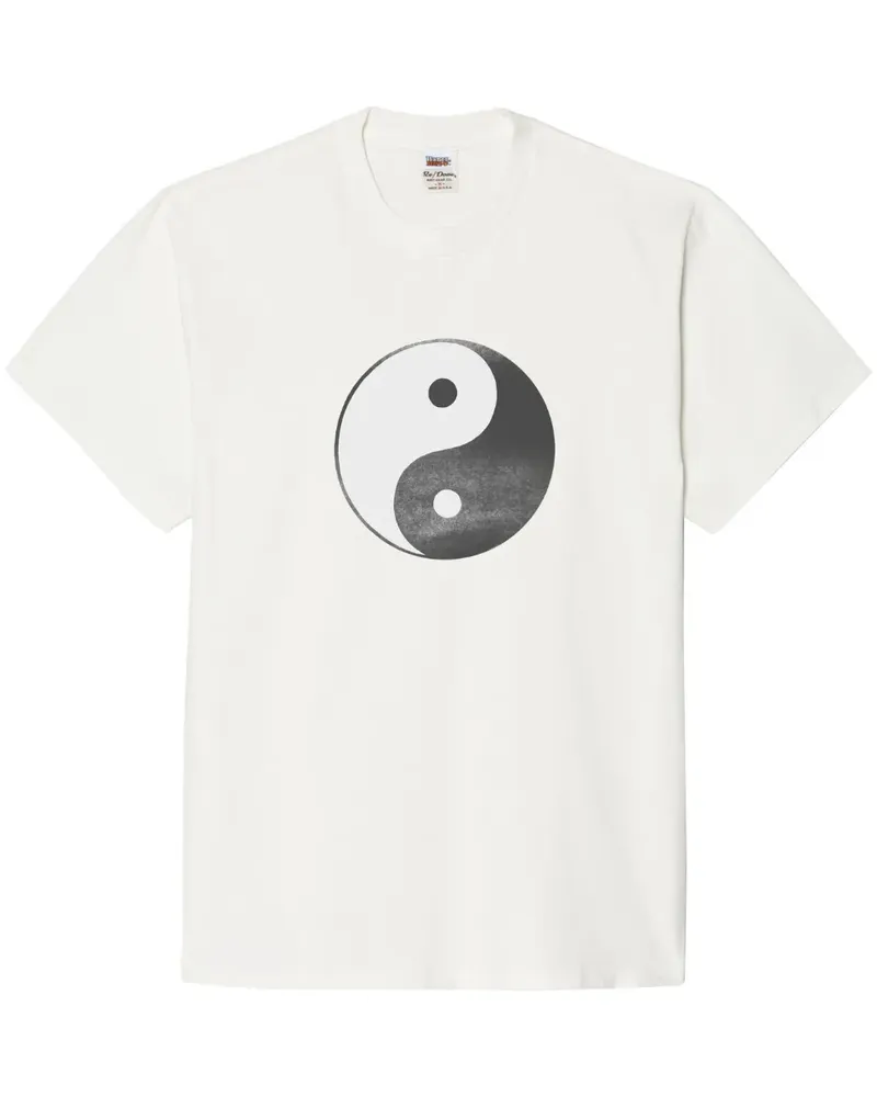 RE/DONE T-Shirt mit Yin-Yang-Print - Weiß Weiß