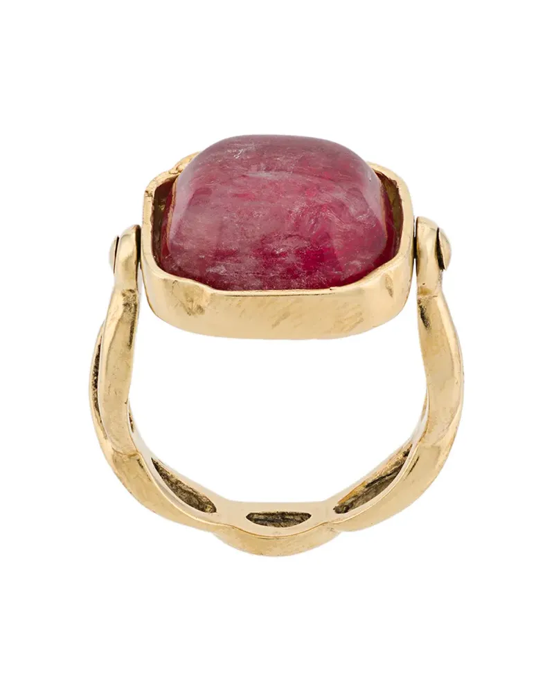 Goossens Paris Eckiger 'Cabochons' Ring - Gold Gold