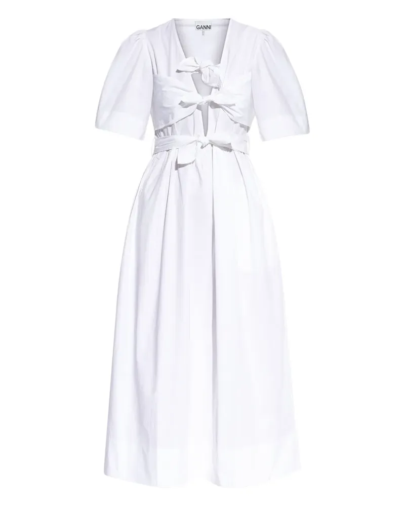 Ganni Kleid aus Popeline - Weiß Weiß