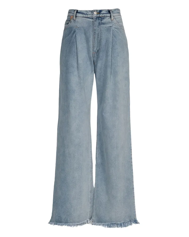Natasha Zinko Frayed Jeans mit weitem Bein - Blau Blau