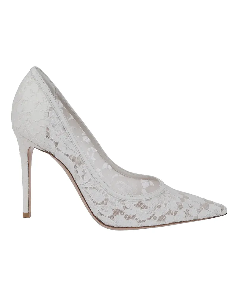 Gianvito Rossi Claudia floral-lace pointed-toe heeled pumps - Weiß Weiß