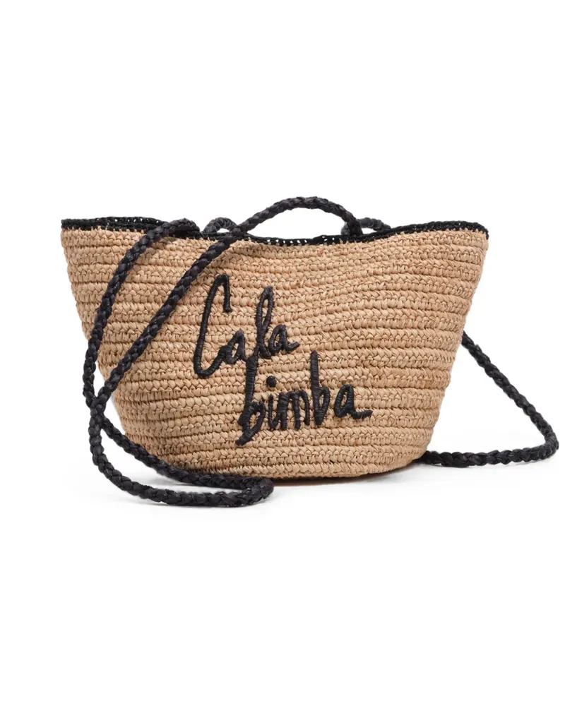 BIMBA Y LOLA Schultertasche mit Logo-Stickerei - Nude Nude