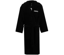 Bademantel mit Logo-Stickerei - Schwarz