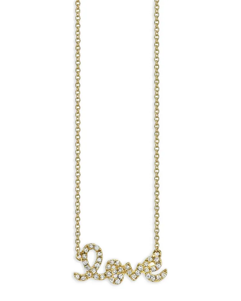Sydney Evan 14kt Goldhalskette mit Diamanten Gold