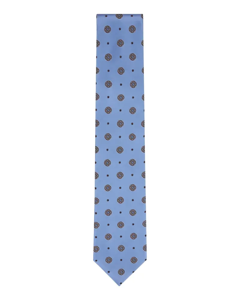 Ermenegildo Zegna geometric-print silk tie - Blau Blau