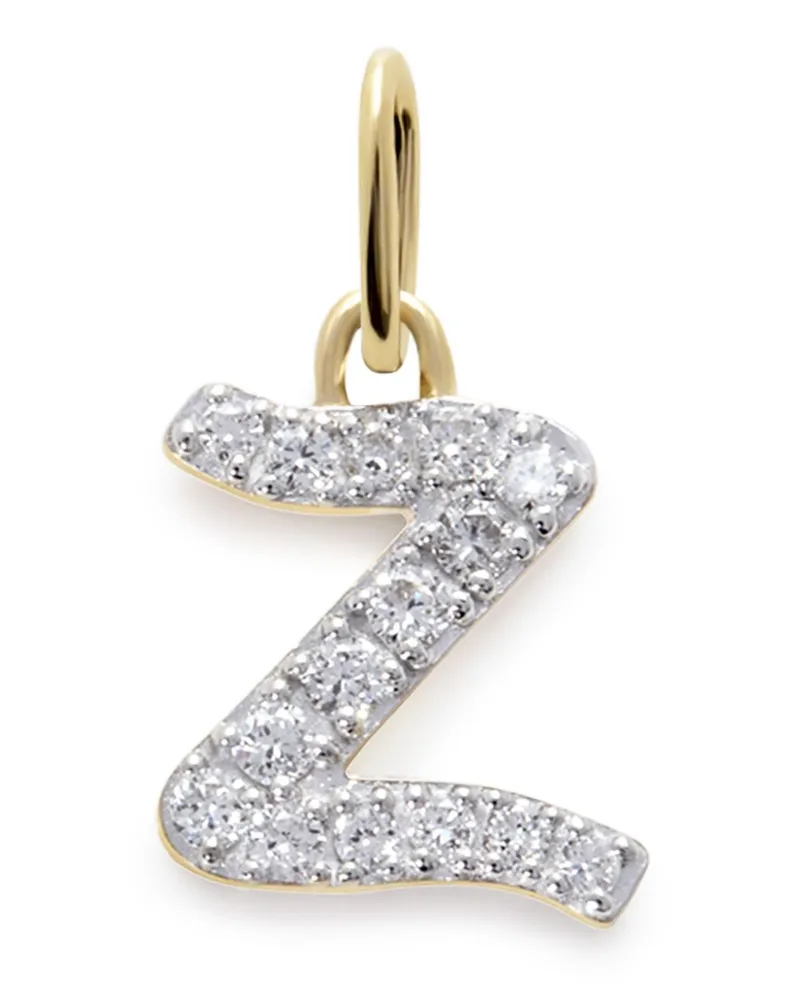 Monica Vinader 14kt Gelbgoldhalskette mit Z-Anhänger mit Diamant Gold