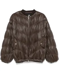 ROTATE Birger Christensen Plissierte Bomberjacke Braun