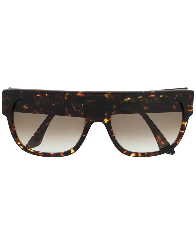 Thierry Lasry Eckige 'Kryptony' Sonnenbrille - Braun Braun