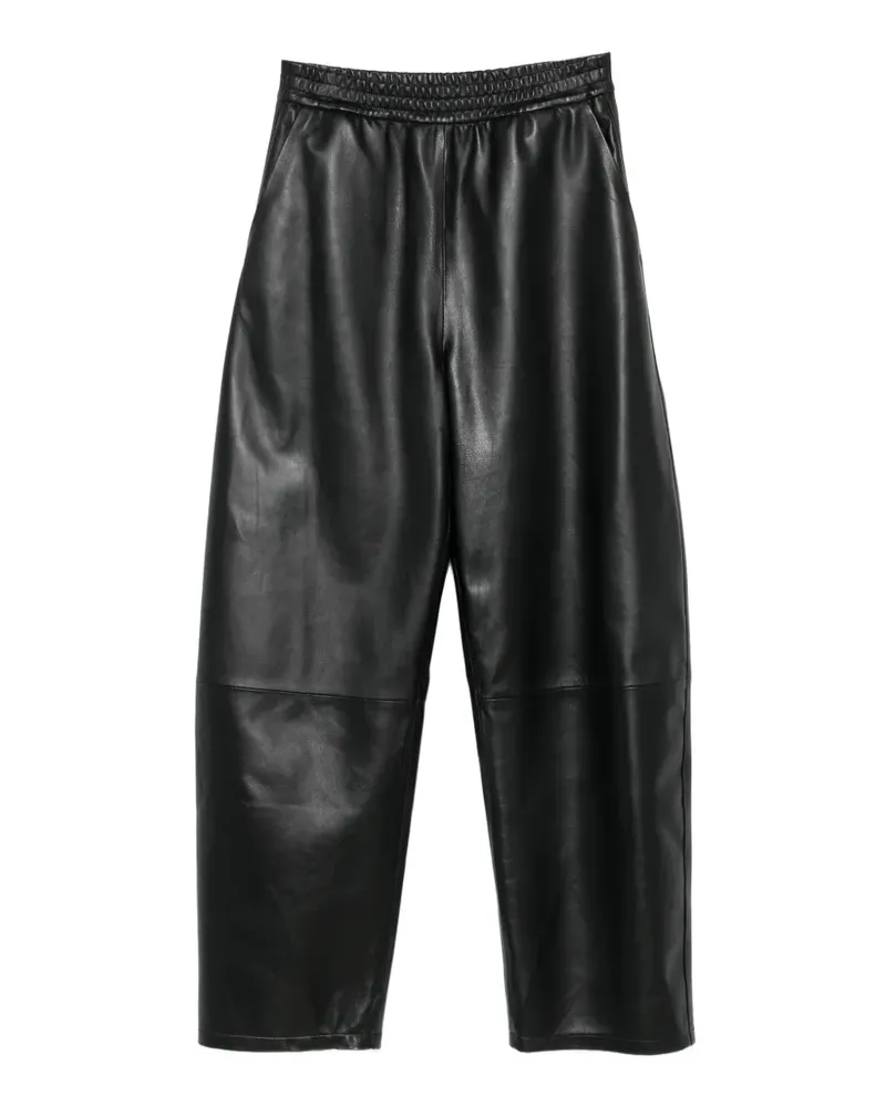 Arma Lederhose mit geripptem Besatz - Schwarz Schwarz