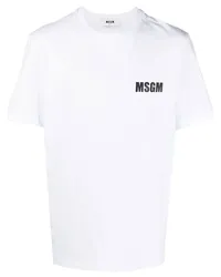 MSGM T-Shirt mit Logo-Print Weiß